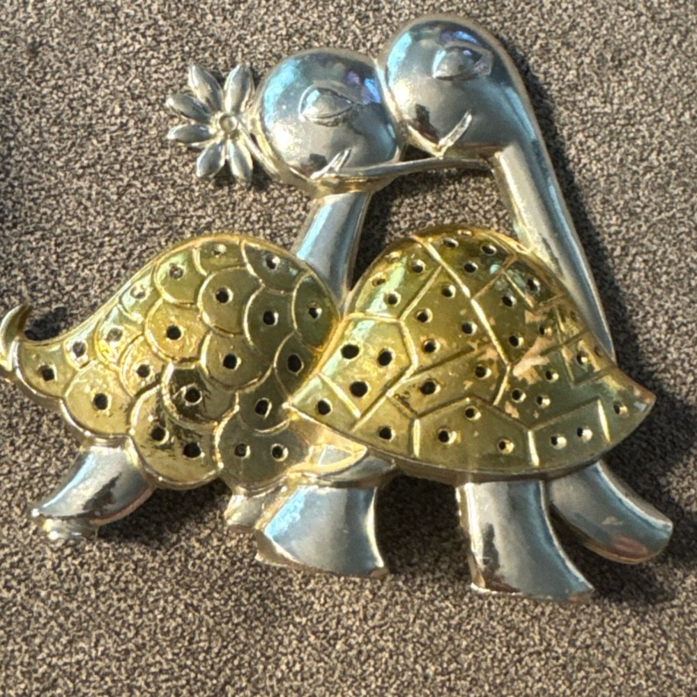 Silver and Gold Turtle Earring Holder